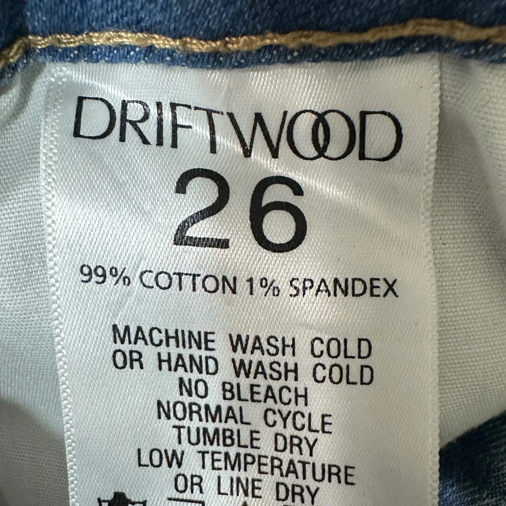 Driftwood Candace Jeans Womens 26 Blue Satin Side‎ Stripe Cropped Denim Festival